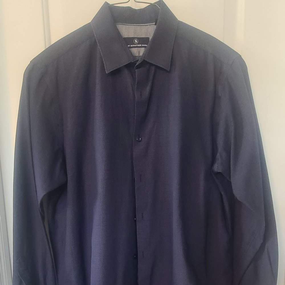 Men's Hart Schaffner Marx Button Up Shirt -Navy